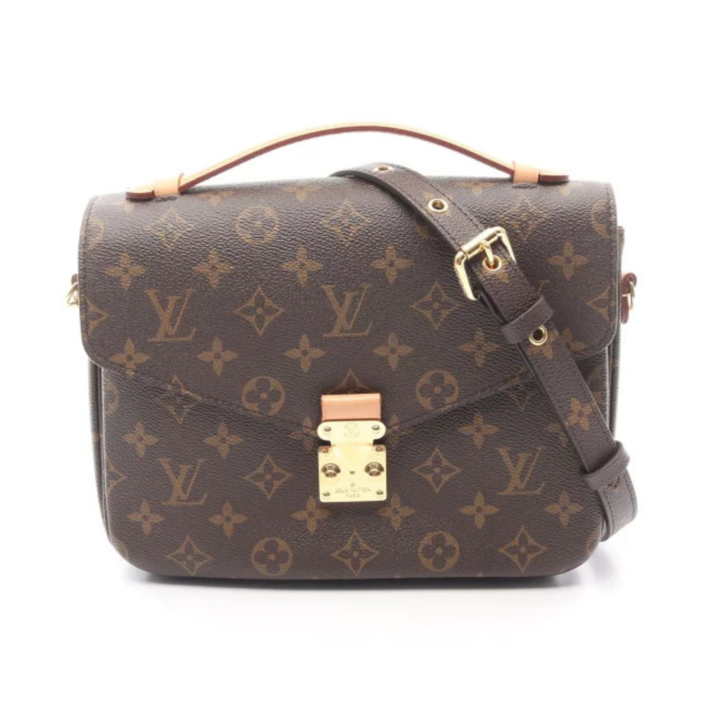 Louis Vuitton Pochette Metis Handbag Canvas Leather Monogram Brown